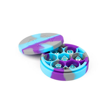 Silicone Round Dice Case: Purple/Gray/Light Blue