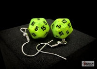 CHX 54205 Vortex Bright Green/Black Mini D20 Earrings