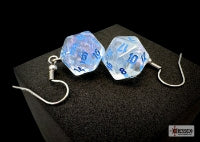 CHX 54211 Borealis Icicle/Light Blue Mini D20 Earrings