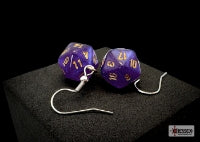 CHX 54212 Borealis Royal Purple/Gold Mini D20 Earrings