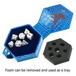 Leather Hexagonal Dice Box With Fine Arts-Royal Dragon