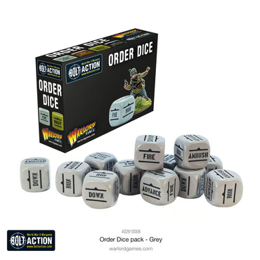 Bolt Action Order Dice -  Grey