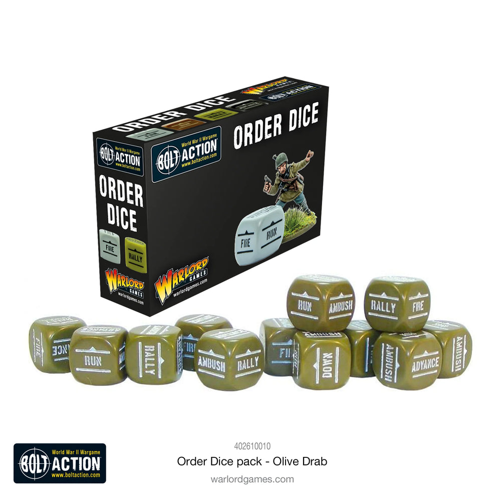 Bolt Action Order Dice -  Olive Drab
