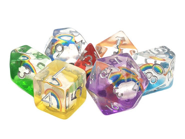 Infused Dice - 7-Color Rainbow 7pc RPG Set