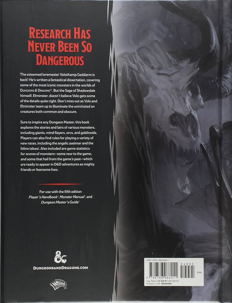 *USED* D&D Book: Volo's Guide to Monsters (Dungeons & Dragons)