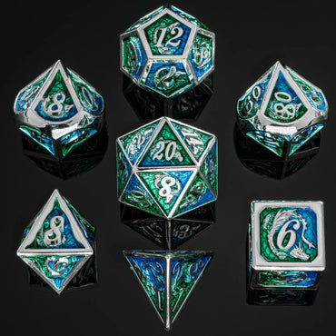 7-Set Dragon Solid Metal: Green/Blue w/ Silver