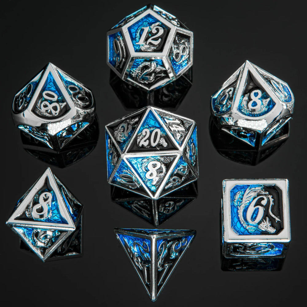 7-Set Dragon Solid Metal: Black/Blue w/ Silver