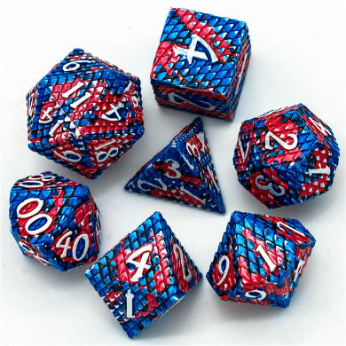 Dragon Scale: Coral Reef - Metal RPG Dice Set