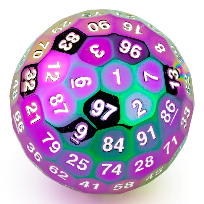 D100 Sided Dice - Titans Fist: 50mm - Rainbow Color