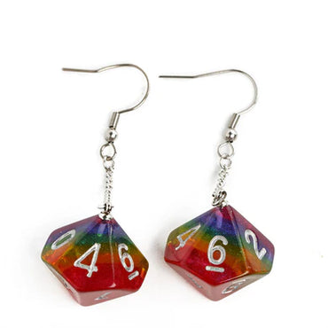 D10 Earrings - Glitter Rainbow