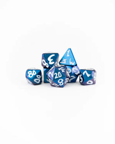 Eye of Bucephalus Large Font 7 Piece Metal Dice Set