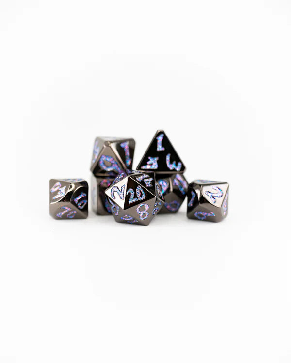 Mote of Possibility Large Font 7 Piece Metal Dice Set