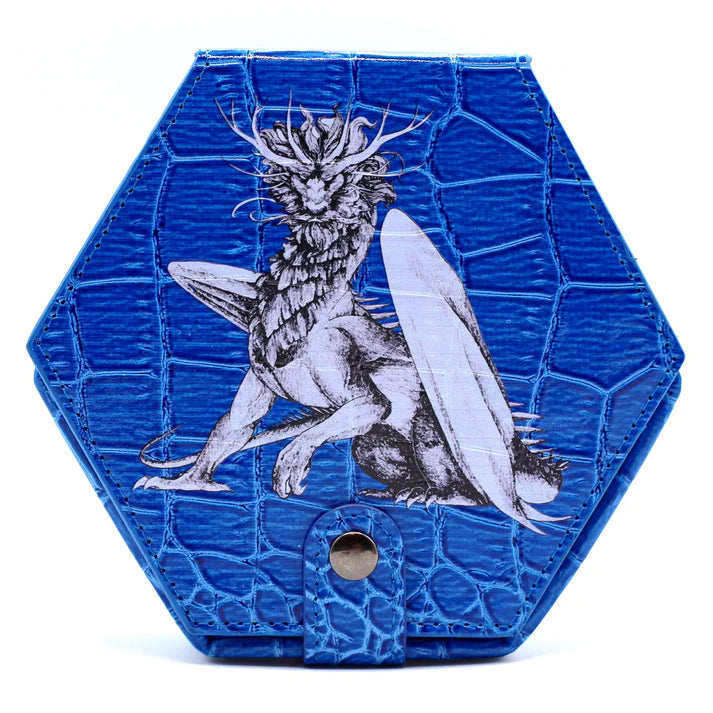 Leather Hexagonal Dice Box With Fine Arts-Royal Dragon