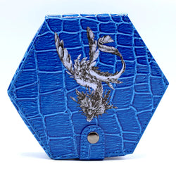 Leather Hexagonal Dice Box With Fine Arts-Wind Dragon