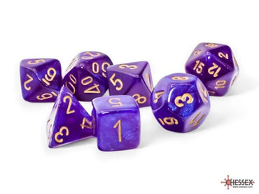 CHX 22587 Mega-Hedral Dice Set: Borealis Royal Purple/gold Luminary