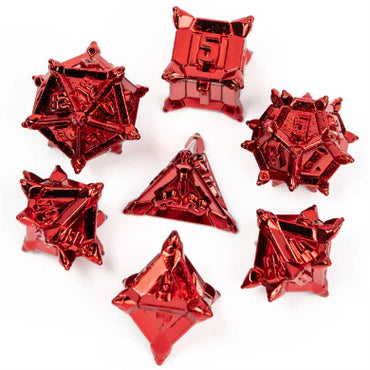 Warrior's Flail: Red - Metal RPG Dice Set