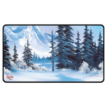 Playmat: Bob Ross Winter Paradise Stitched Edge