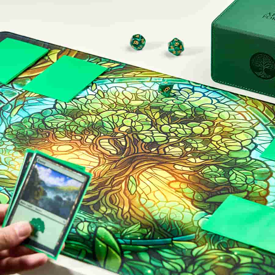 Playmat: Stained Glass Mythical Forest