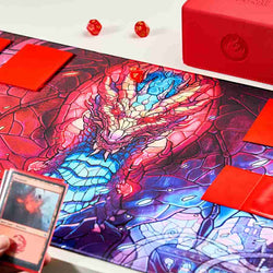 Playmat: Stained Glass Fire & Ice Dragon