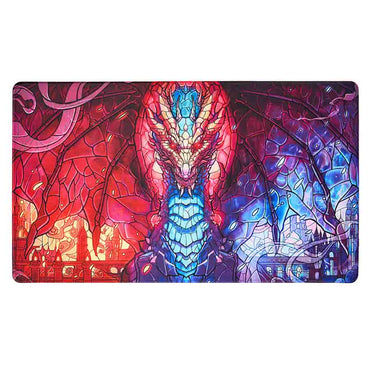 Playmat: Stained Glass Fire & Ice Dragon