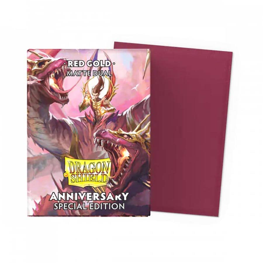 Dragon Shield Dual Matte Sleeve - Red and Gold 100ct AT-15065