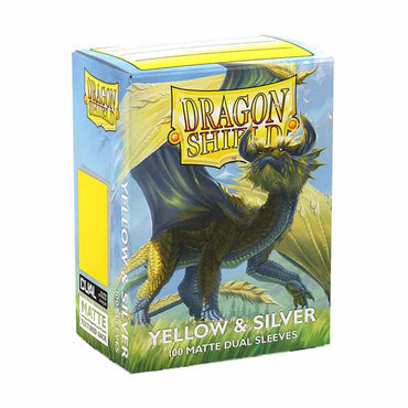 Dragon Shield Dual Matte Sleeve - Yellow and Silver 100ct AT-15071