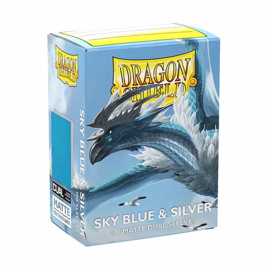 Dragon Shield Dual Matte Sleeve - Sky Blue and Silver 100ct AT-15074