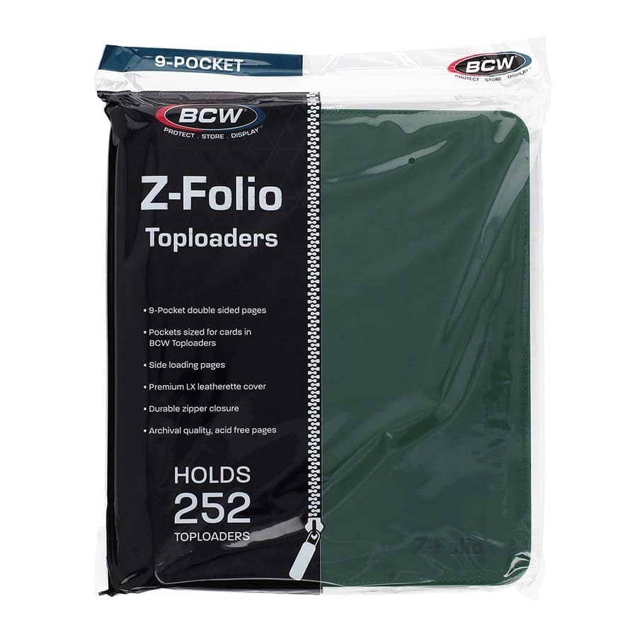 9 Pocket BCW Zip - Green - Toploader