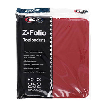 9 Pocket BCW Zip - Red - Toploader