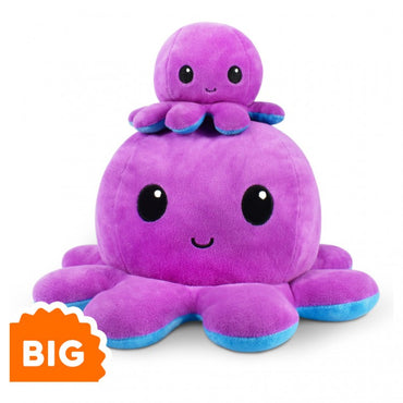 Big Reversible Octopus Plush: Purple & Blue