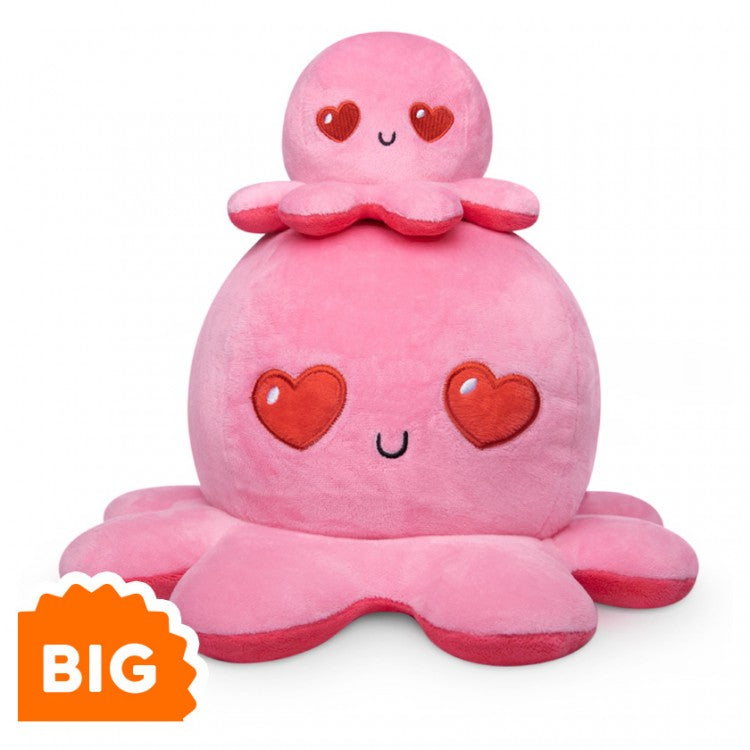 Big Reversible Octopus Plush: Pink Love