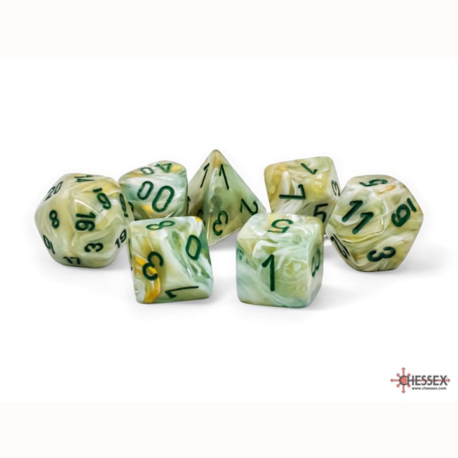 CHX 22409 Mega-Hedral Dice Set: Marble Green/Dark Green