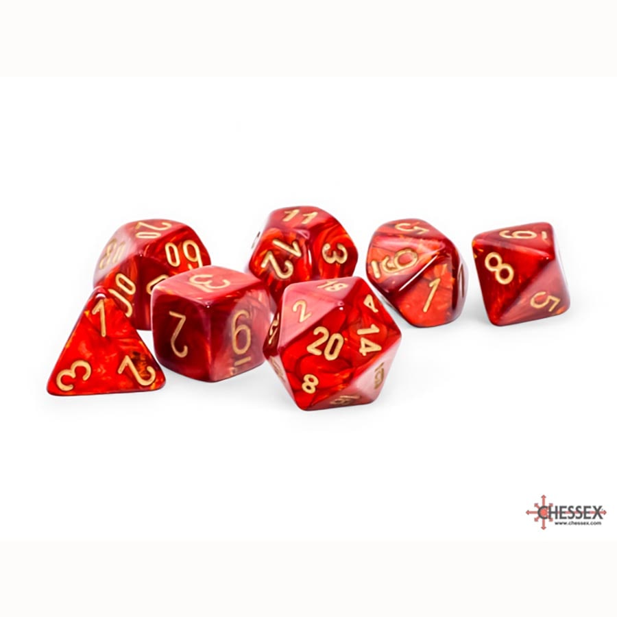 CHX 22414 Mega-Hedral Dice Set: Scarab Scarlet/Gold