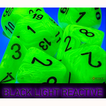 CHX 22430 Mega-Hedral Dice Set: Vortex Bright Green/Black