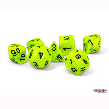 CHX 22430 Mega-Hedral Dice Set: Vortex Bright Green/Black