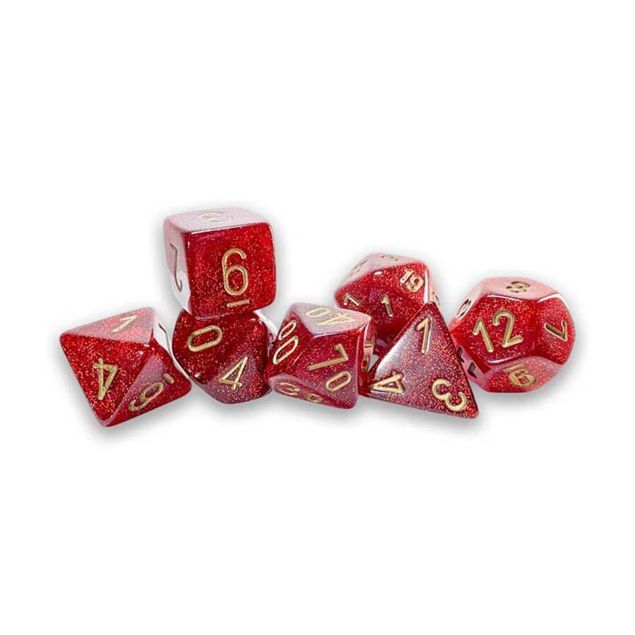 CHX 22504 Mega-Hedral Dice Set: Glitter Ruby/Gold