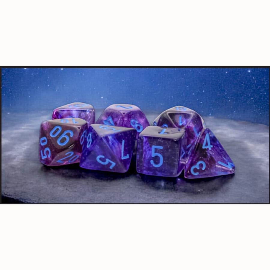 CHX 22547 Mega-Hedral Dice Set: Nebula Nocturne/Blue Luminary