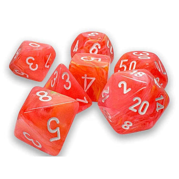 CHX 22553 Mega-Hedral Dice Set: Festive Dahlia/White