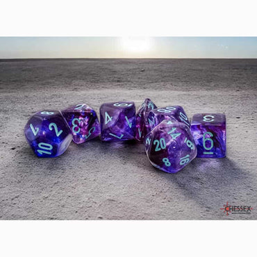 CHX 22557 Mega-Hedral Dice Set: Nebula Nocturnal Luminary w/ Turquoise