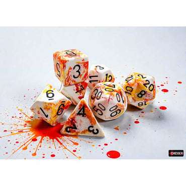 CHX 24403 Brushed Sunrise/Black 7 Count Polyhedral Dice Set