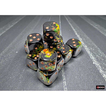 CHX 24605 Deep Forest/Bronze Brushed 12 Count 16mm D6 Dice Set