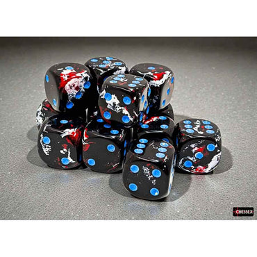 CHX 24608 Dark Side/Blue Brushed 12 Count 16mm D6 Dice Set