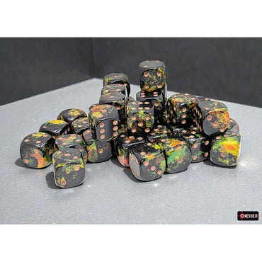 CHX 24805 Brushed Deep Forest/Bronze 36 Count 12mm D6 Dice Set