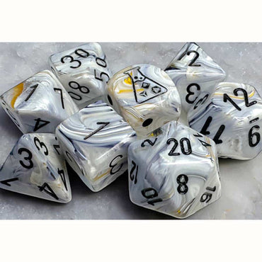 CHX 30067 Marble Calcite/Blue 7 Count Polyhedral Dice Set