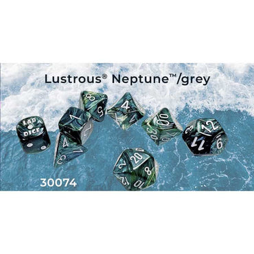 CHX 30072 Lustrous Neptune/Grey 7 Count Polyhedral Dice Set
