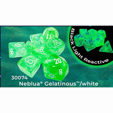 CHX 30074 Nebula Gelatinous/White 7 Count Polyhedral Dice Set