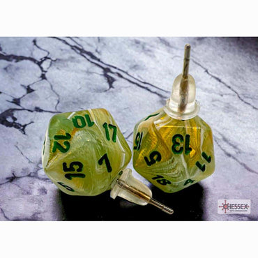 CHX 54503 Marble Green Mini D20 Earrings