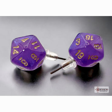 CHX 54512 Borealis Purple Mini D20 Earrings