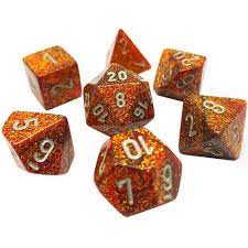 CHX 20503 Glitter Gold/Silver 7 Count Mini Polyhedral Dice Set