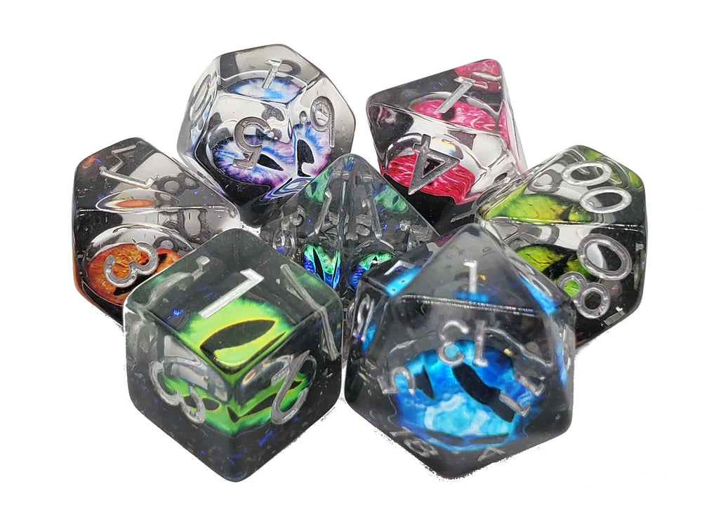 Infused Dice - Dragon Eye (Spectral) 7pc RPG Set
